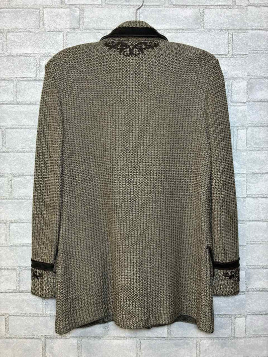 St John Brown Tweed Jacket with Leather trim Size 8