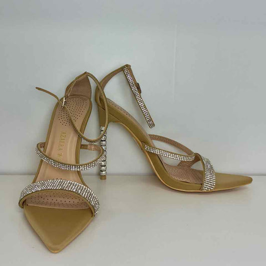 Azalea Wang Nude Sandal Rhinestone Stiletto 7.5