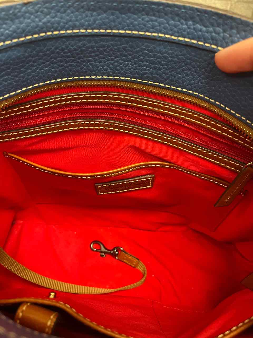 Dooney and Bourke Azure Blue Vintage Lexington Pebbled Leather Tote