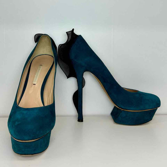 Nicholas Kirkwood Teal Suede Pumps 40