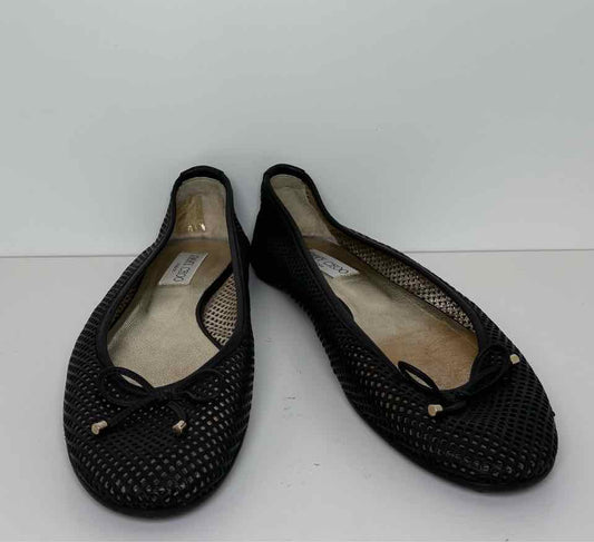 Jimmy Choo Size 39.5 Black Mesh Flats with Bow
