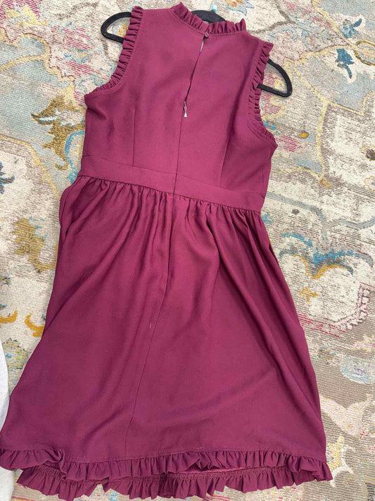 Kate Spade Burgundy Ruffled Dress 8