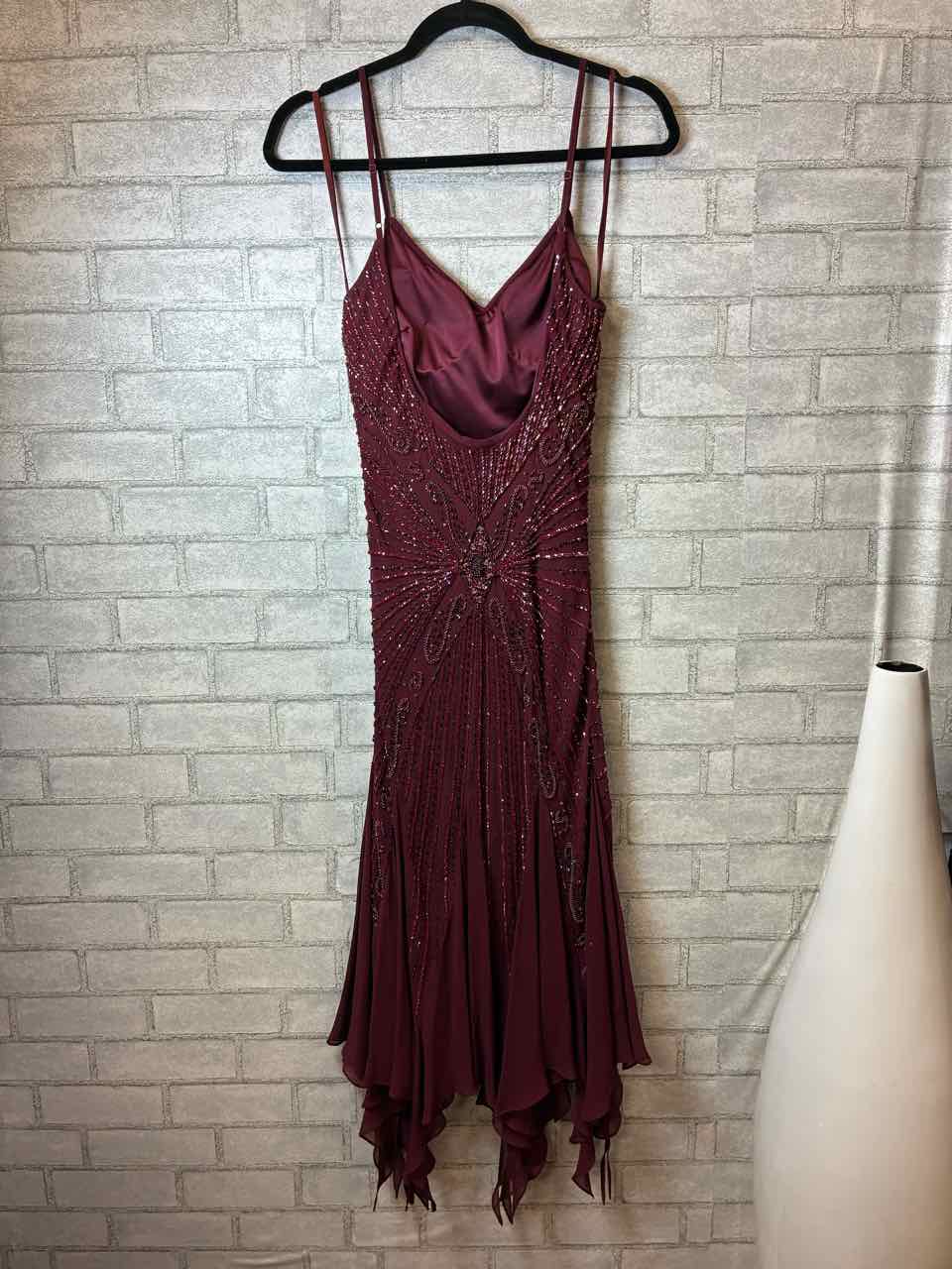 Size 6 Sue Wong Burgundy Dress