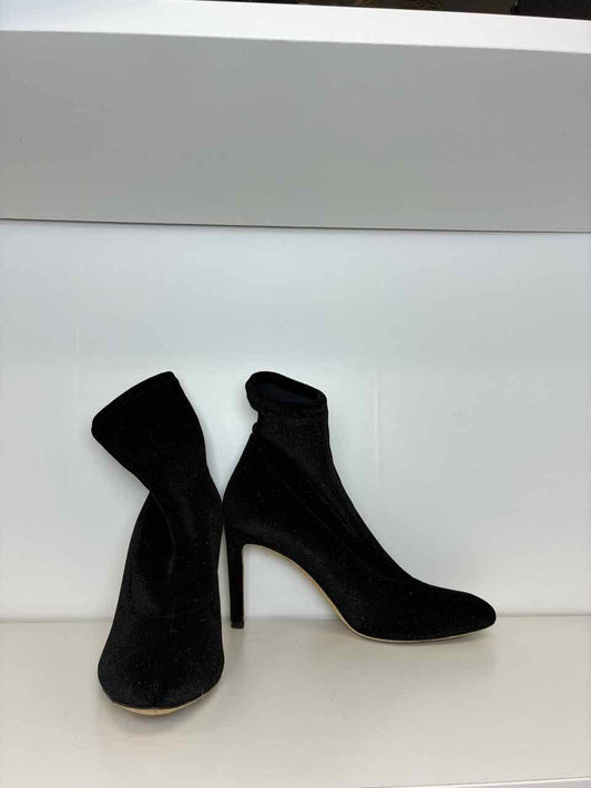 Giuseppe Black Glitter Velvet Ankle Bootie Size 36 1/2