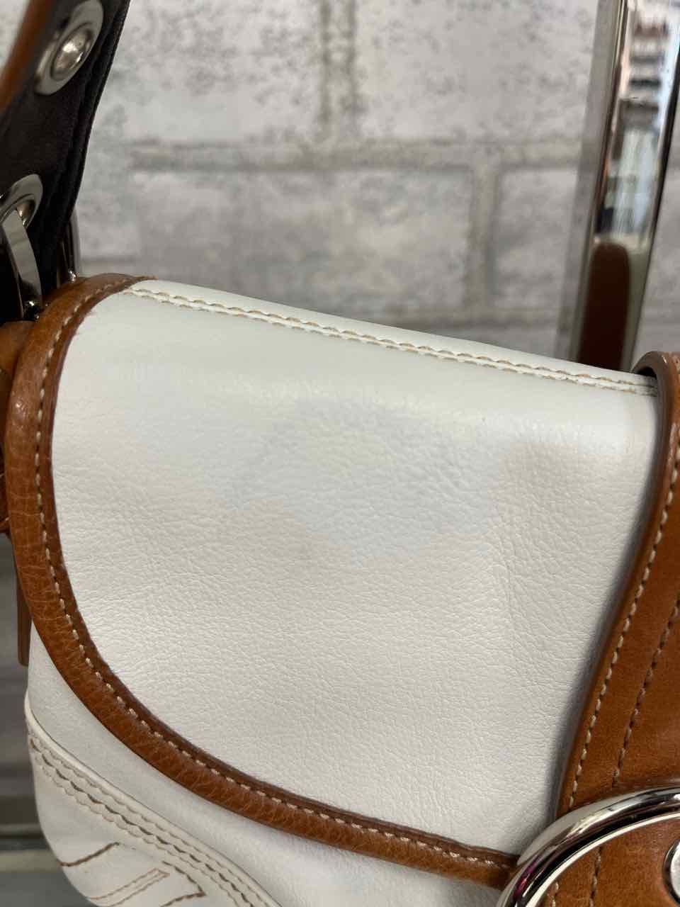 Vintage Coach Soho cream and cognac leather Shoulder bag