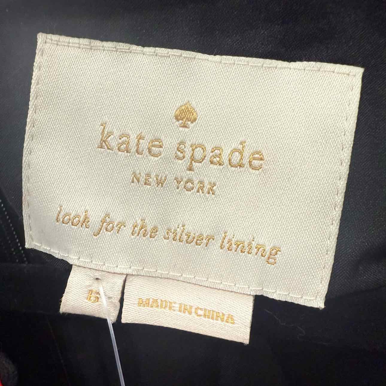 Kate Spade Black Cotton Dress with Hummingbirds and Flowers 6