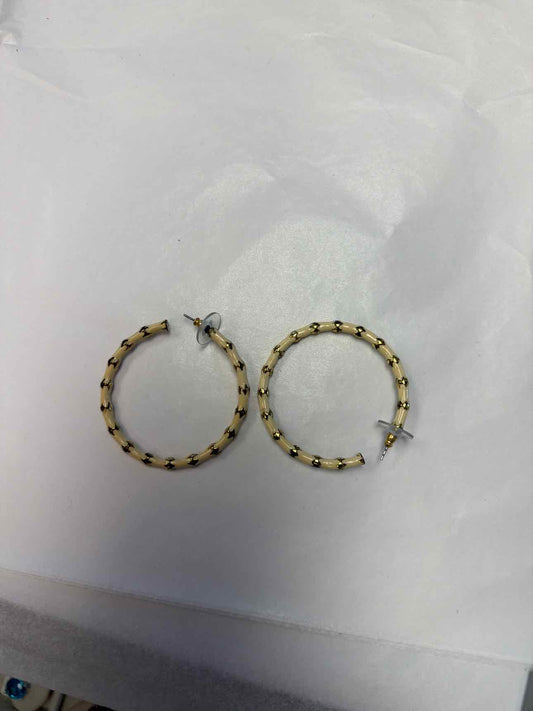 white and gold hoops