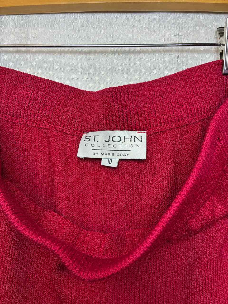 St John Knit Red Skirt Size 10