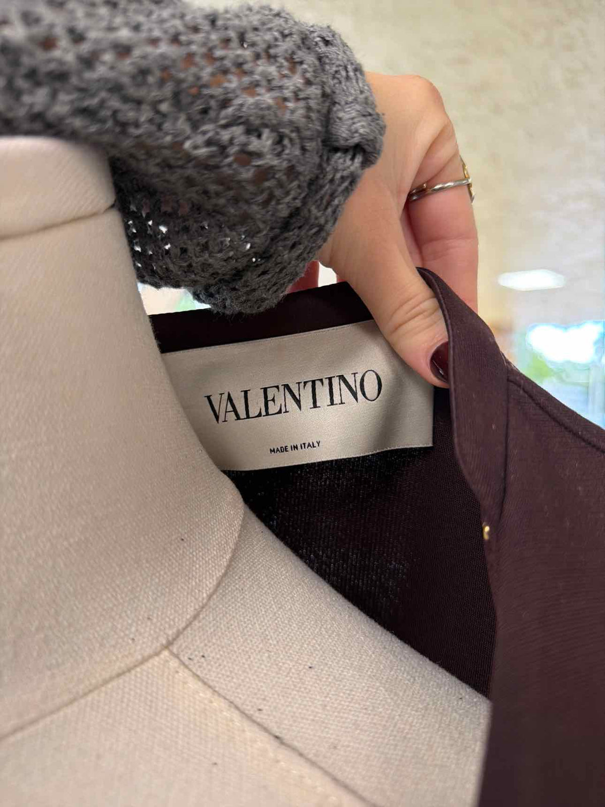 Valentino burgundy tailored longline blazor jacket