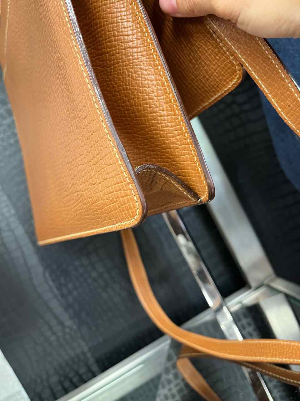Loewe Barcelona Tan Textured Top Handle Structured Bag, Box, Dust Bag