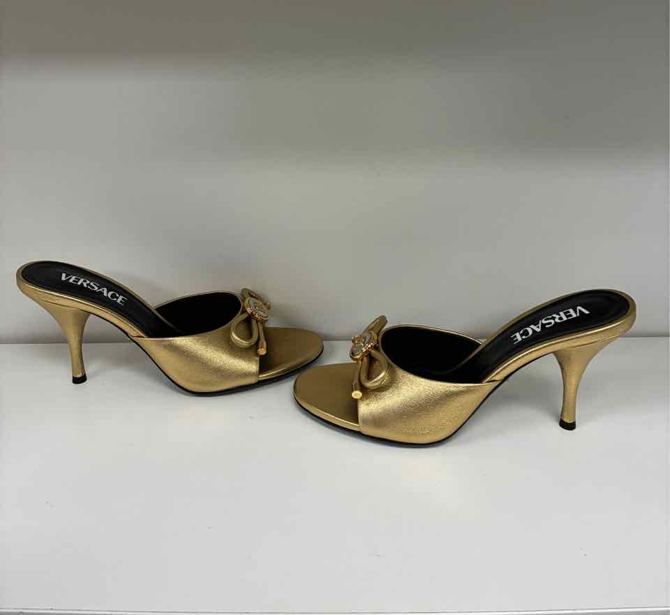 Versace Opera Bow Gold Mule Size 36