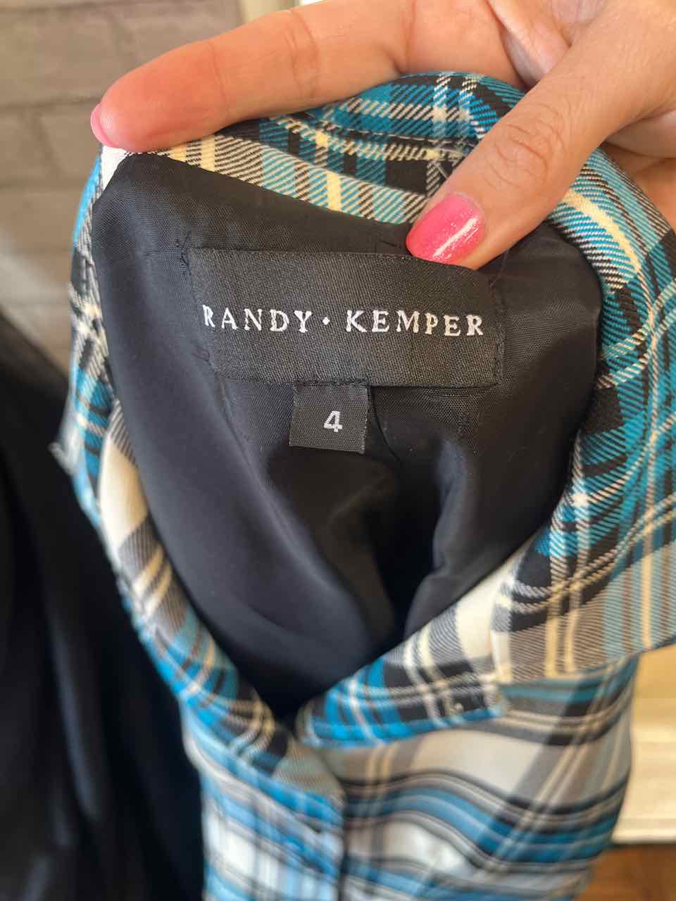 Size 4 Randy Kemper Blue Print Blazer
