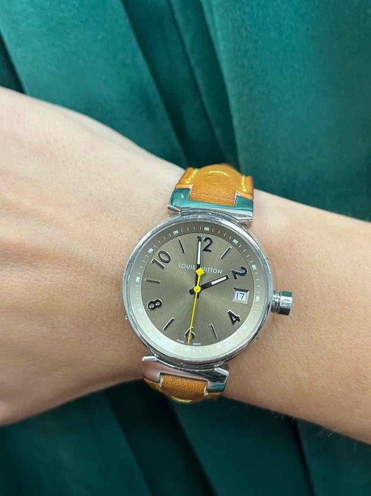 Louis Vuitton Leather/ Stainless Steel  Band Watch