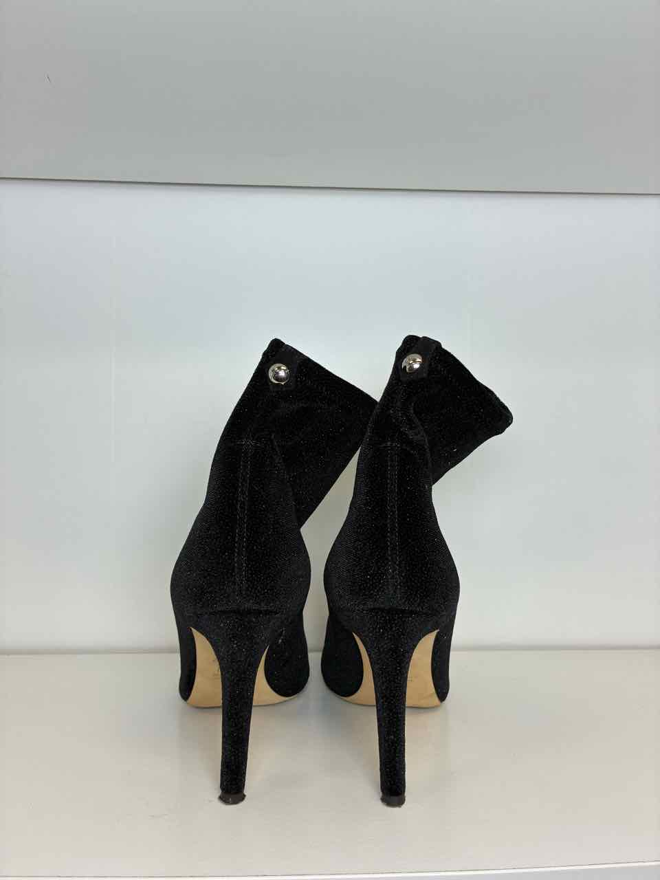 Giuseppe Black Glitter Velvet Ankle Bootie Size 36 1/2