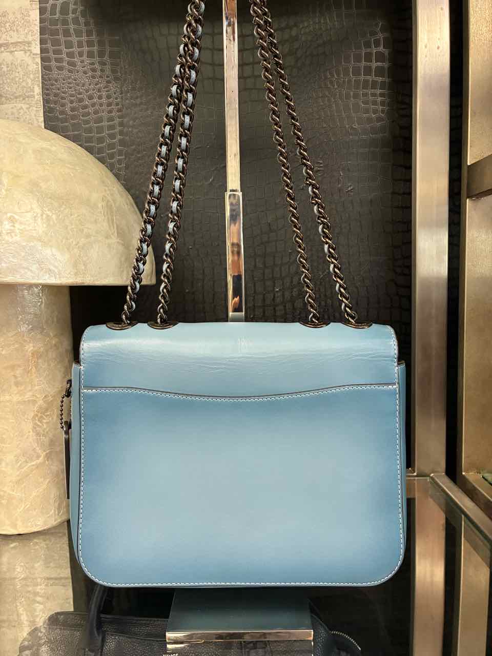 Coach Madison Smooth Calf Leather Shoulder Bag in Azure Blue
