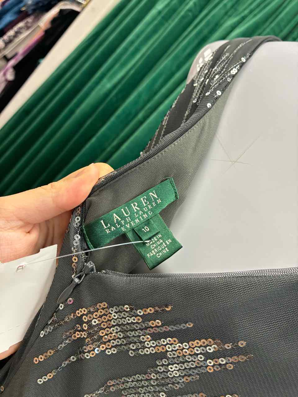 Size 10 Lauren Ralph Lauren Gray Dress