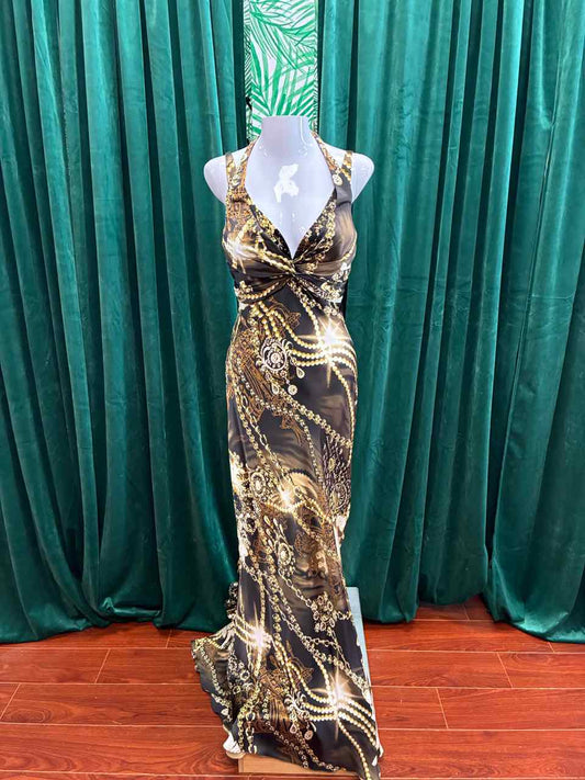 Size 10 Mary L. Couture Multi-Color Dress