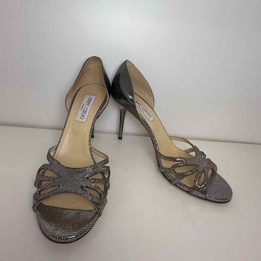 Jimmy Choo Silver Metallic Heels  39.5/ 9
