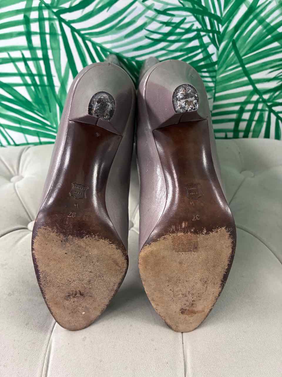 Vintage 1980's Bruno Magli Gray Leather w/ Snake Skin Boot Size 37