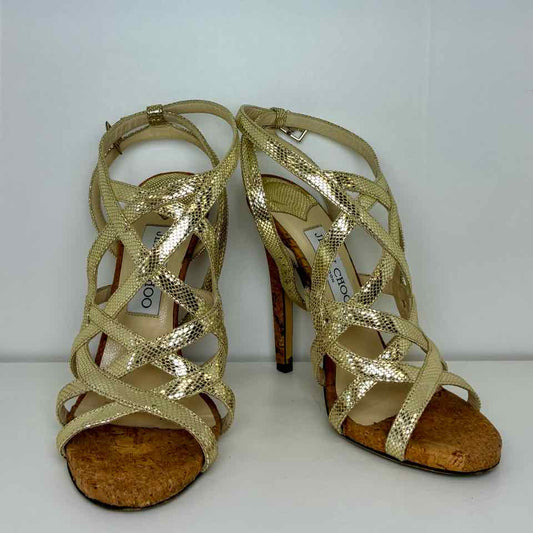 Jimmy Choo Gold Strappy High Heel Size 36