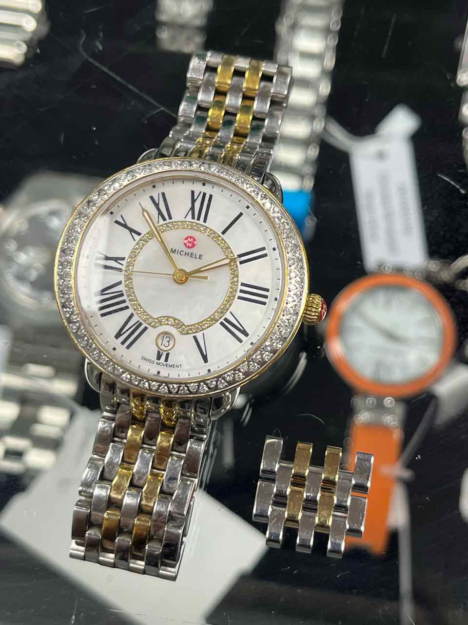 Michele Serien Mid 2 tone Diamond Bezel  Wristwatch