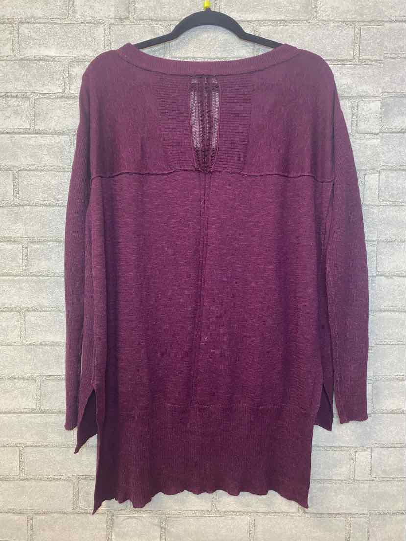 Free People Small Purple Lace Detail Sweater