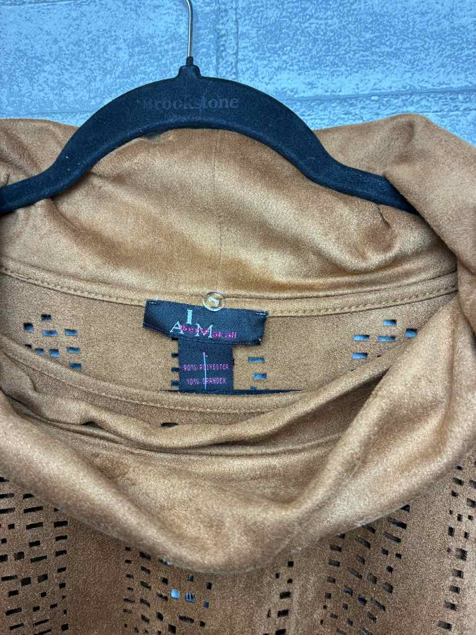 Alberto Makali Ultra Suede Brown Cape Blouse size Large