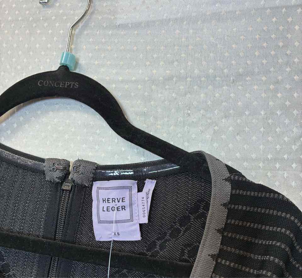 Size XS Herve Leger Black Print Dress