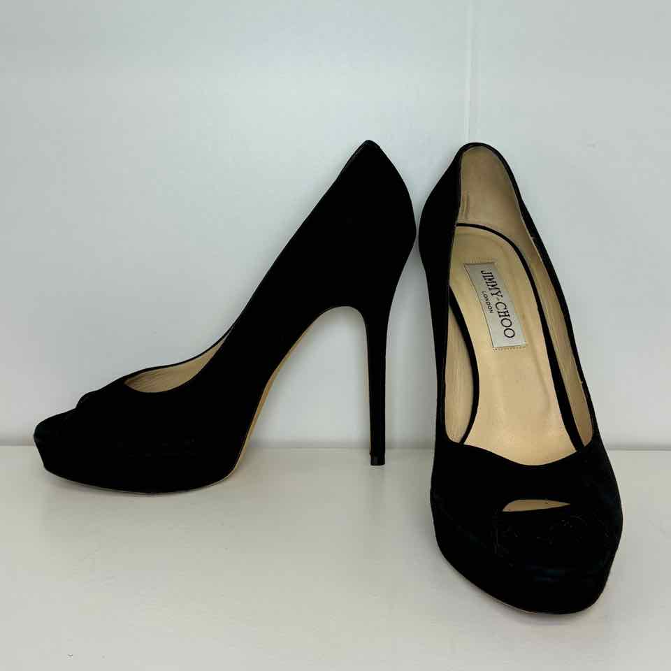 Jimmy Choo black suede pump 38/7.5