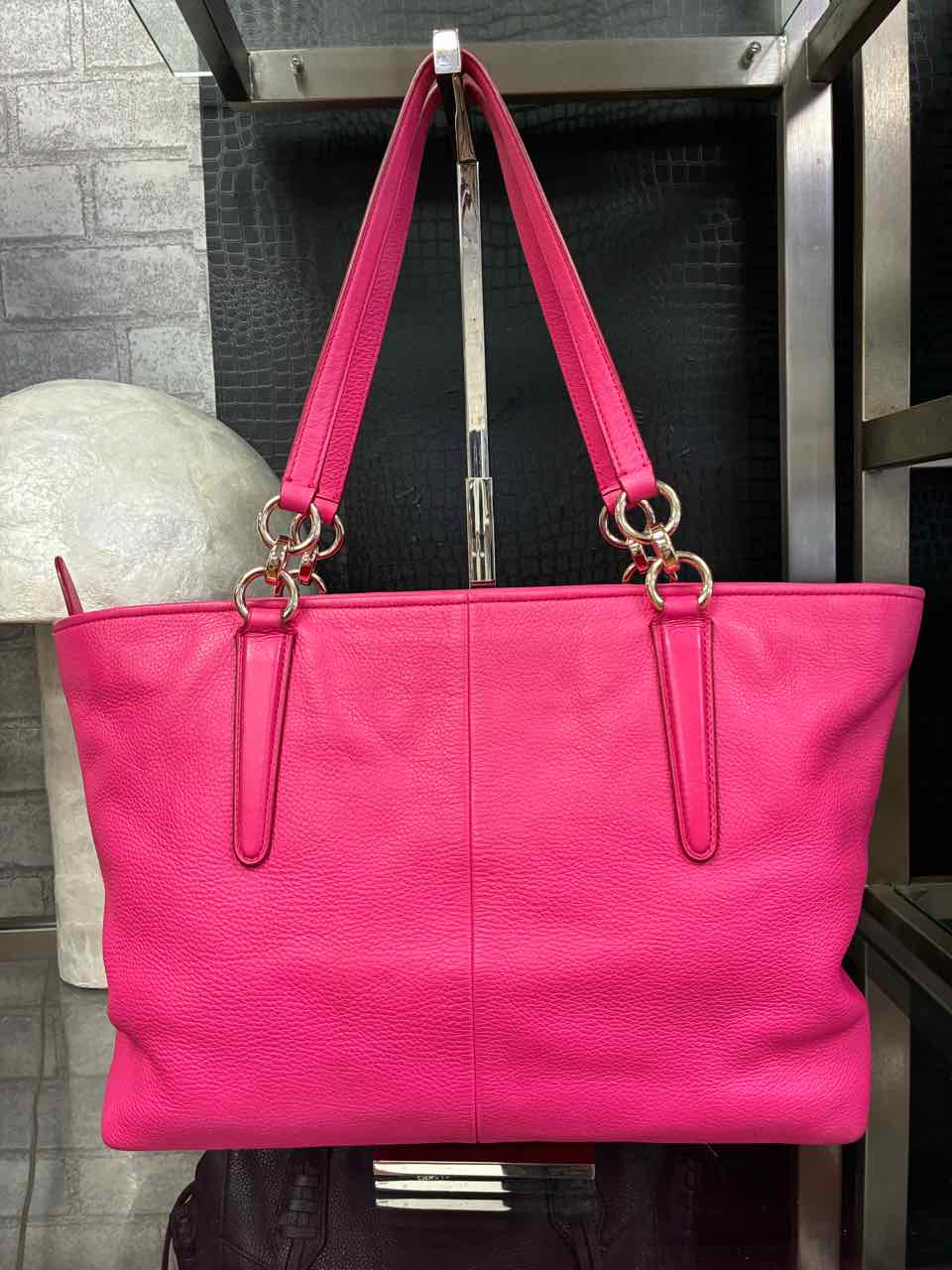 Coach Ellis tote in hot pink pebbled leather