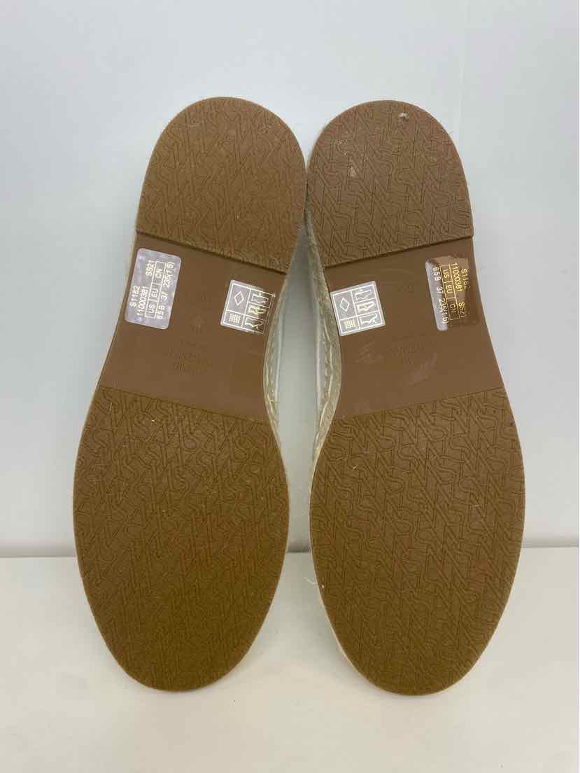 Stuart Weitzman 6.5 Daryl Espadrille Sneaker in White Canvas with a Jute Sole