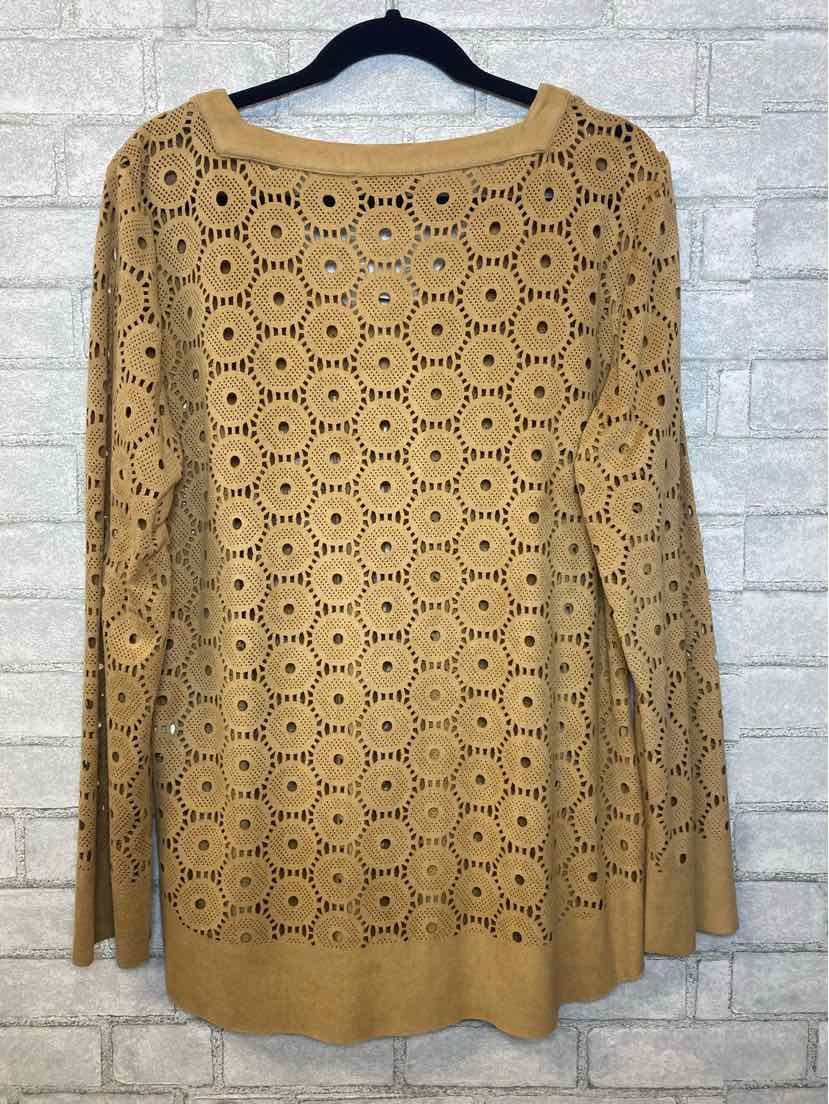 Alberto Makali Tan Ultra Suede Top Size Large