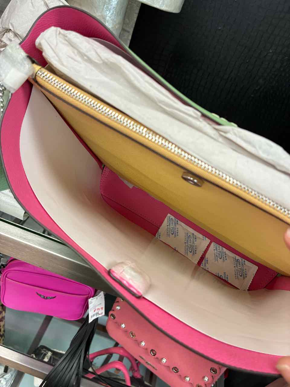 Coach Pistachio/green Mollie Bucket Bag 22 in double face leather.