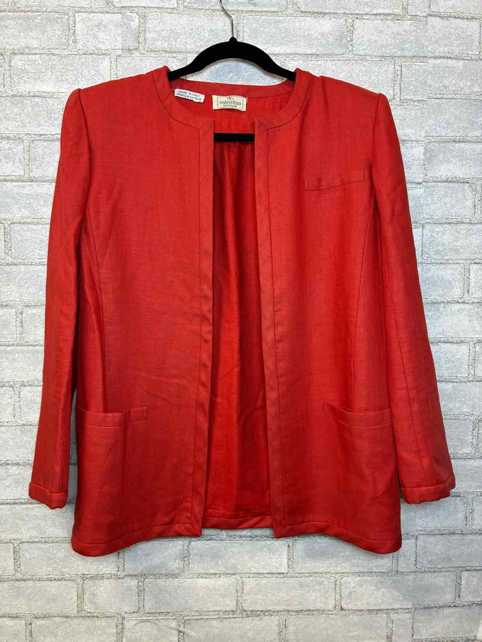 Vintage Valentino Boutique Gabardine Red Jacket Large