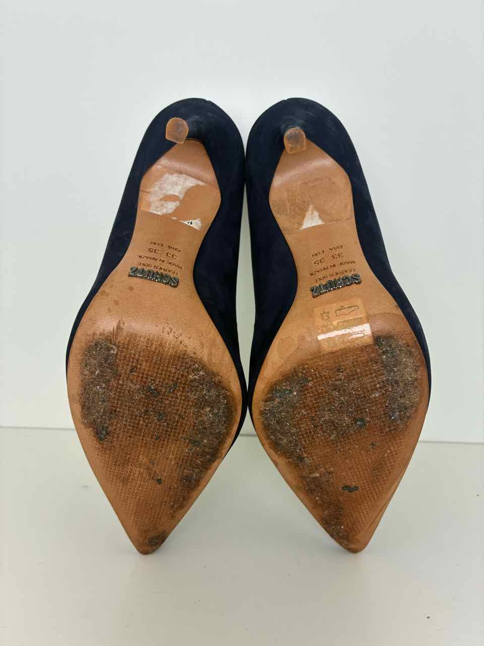 Shutz Size 5 Navy Suede Pointed Heels