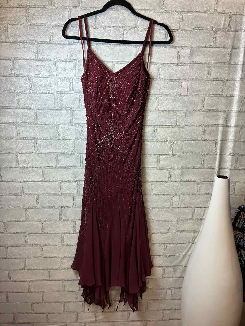 Size 6 Sue Wong Burgundy Dress