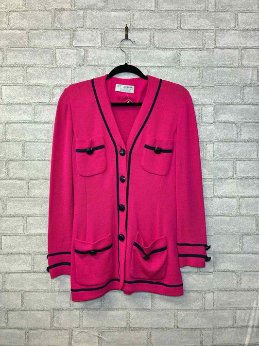 St John Knit Pink Sweater Blouse Size 4