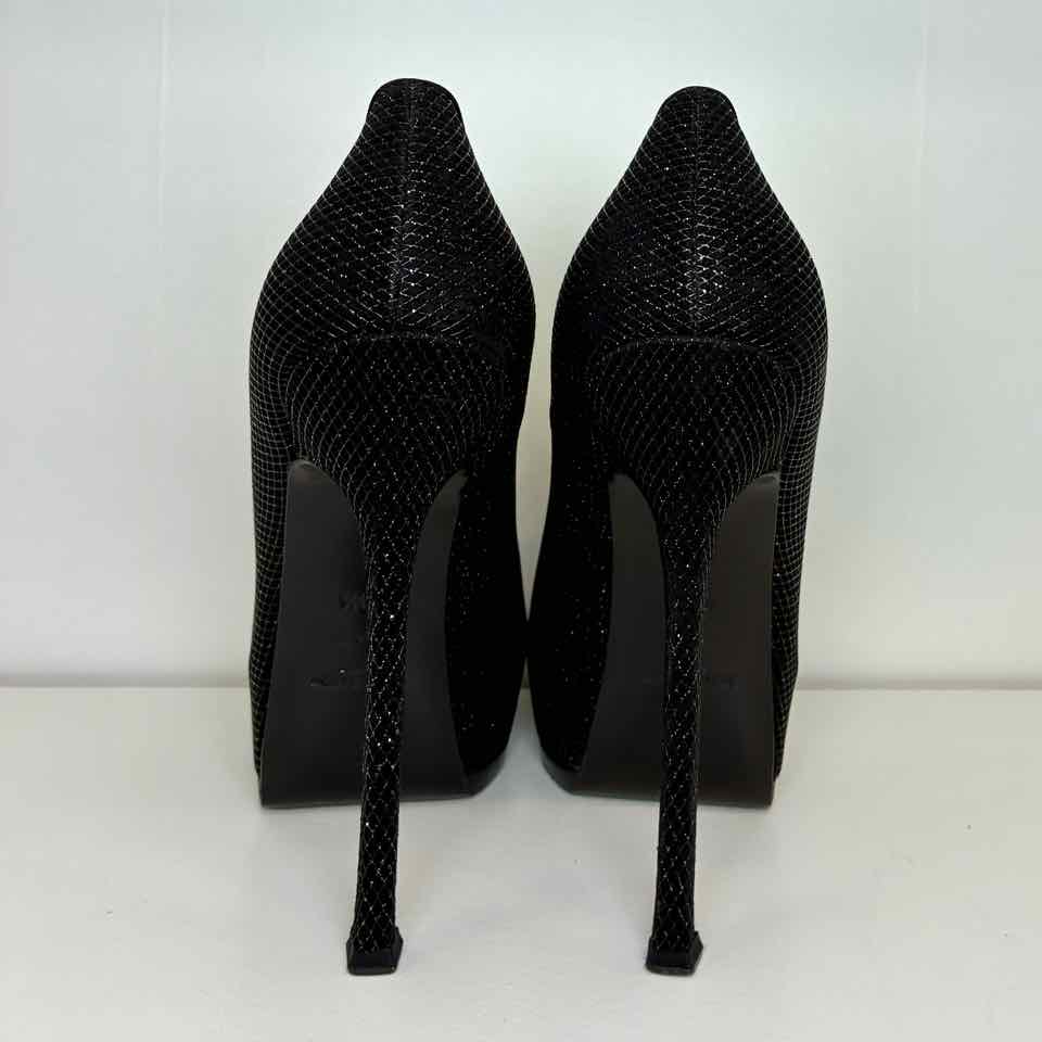 YSL black with silver mesh shoe 39.5