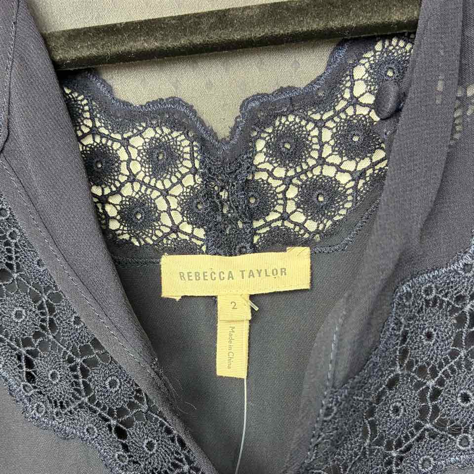 Rebecca Taylor navy7 blouse size small