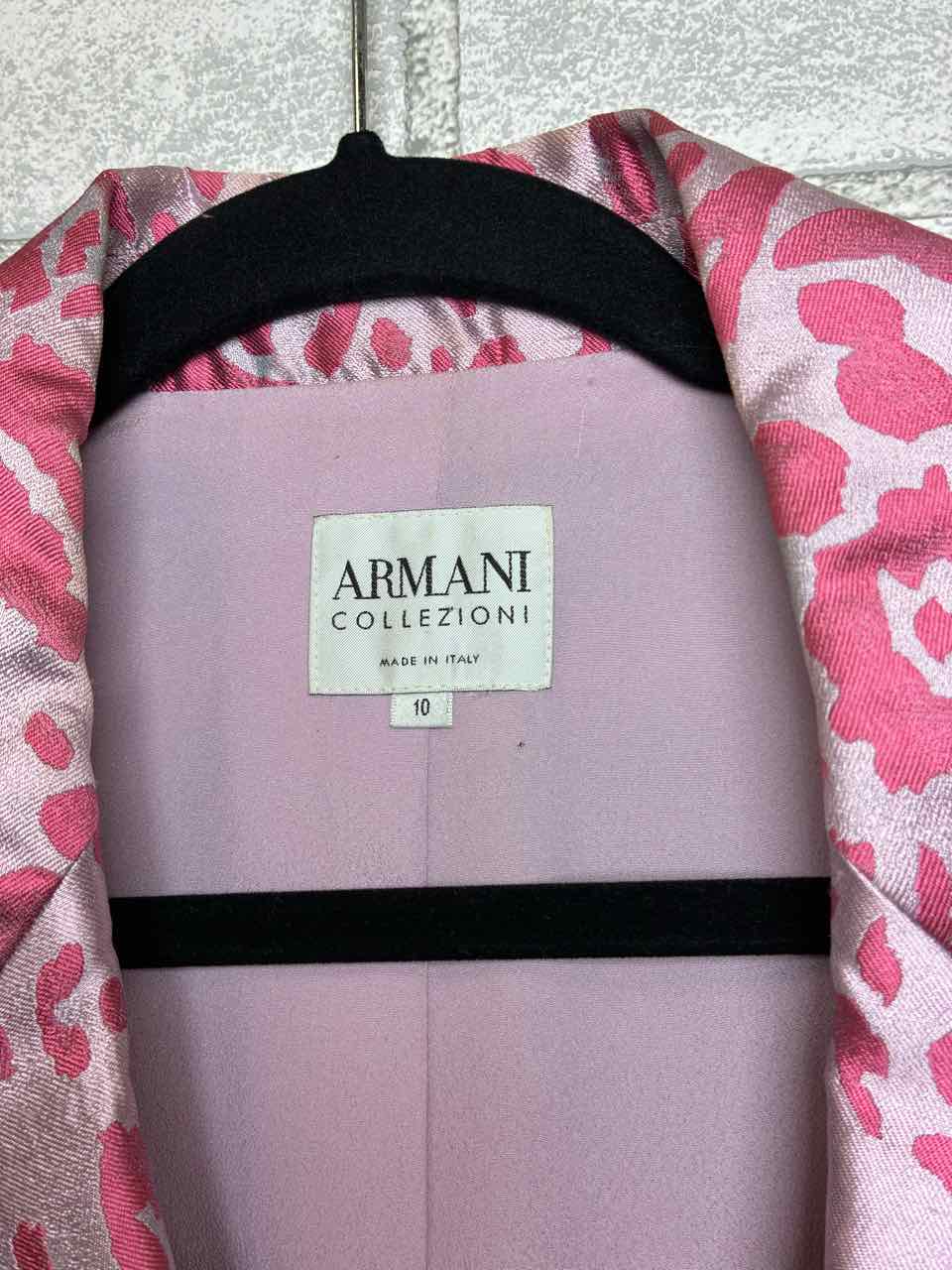 Armani Collection Pink Animal Print Blazer Size 10
