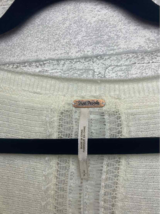 Free People Small Cream Lace Detail Sweater