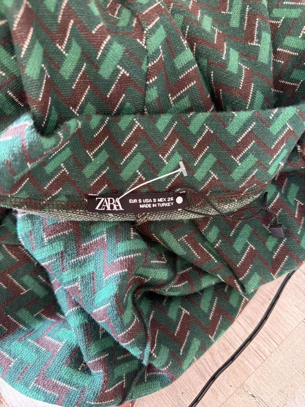 Zara green and brown plaid pants
