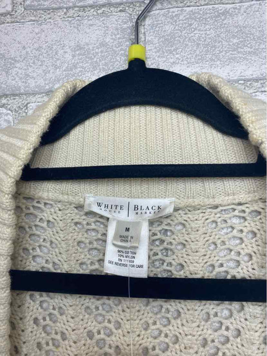 White House Black Market Medium Cream Knit Cardigan