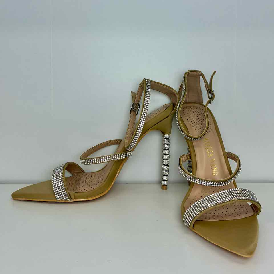 Azalea Wang Nude Sandal Rhinestone Stiletto 7.5