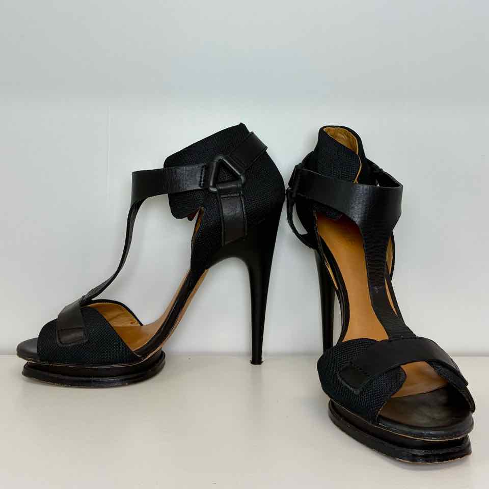 L.A.M.B Black Leather Heels
