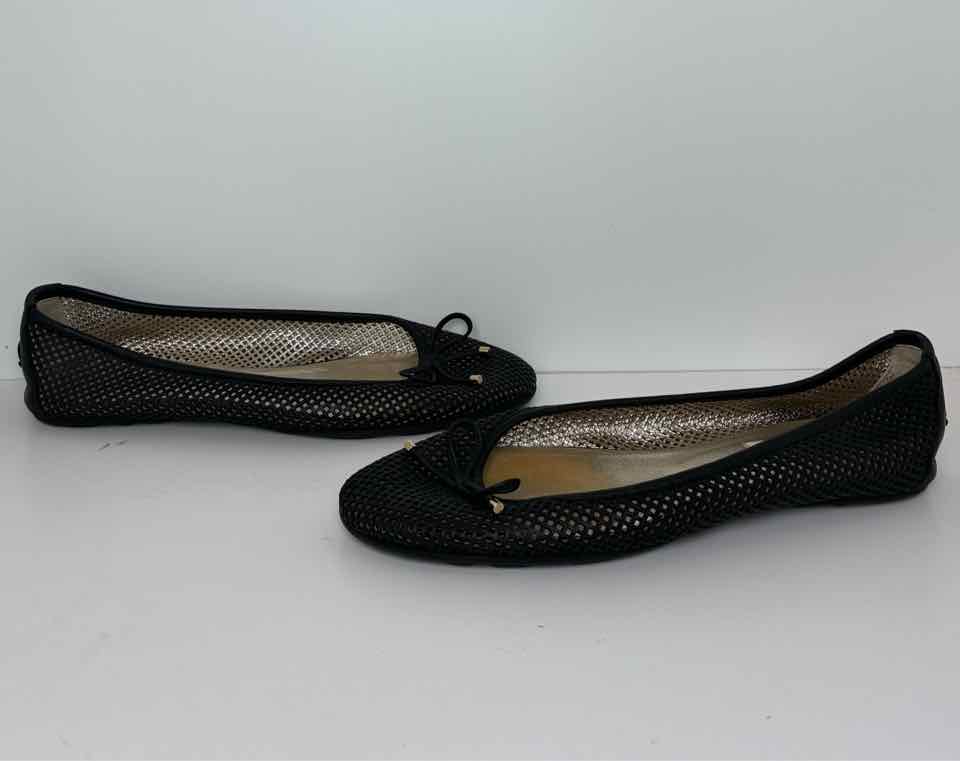 Jimmy Choo Size 39.5 Black Mesh Flats with Bow