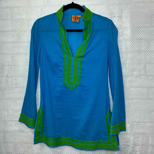 Tory Burch Blue and green tunic Size 2