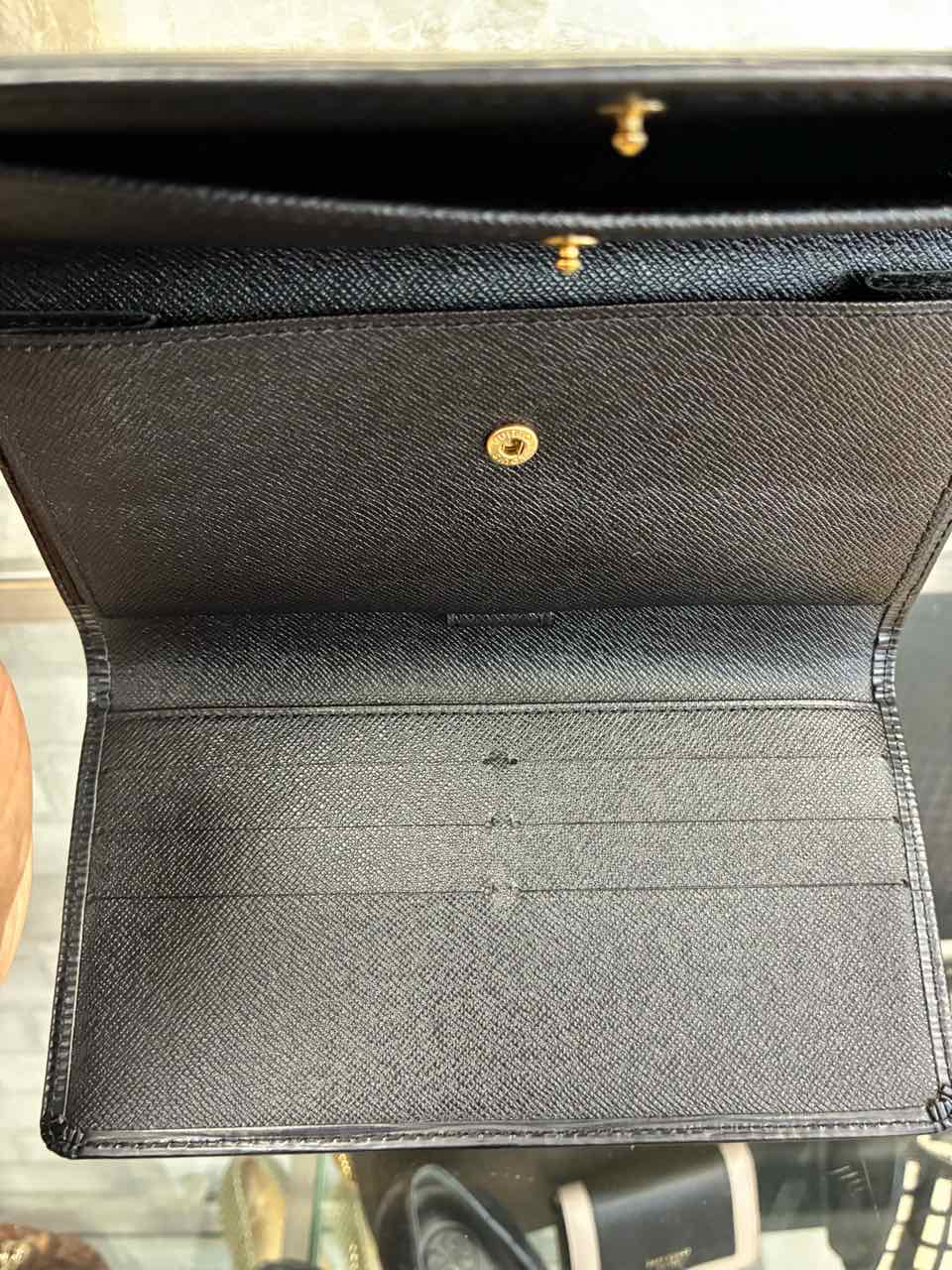 Louis Vuitton Black Epi Porte Tresor International Leather Wallet