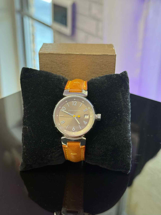 Louis Vuitton Leather/ Stainless Steel  Band Watch