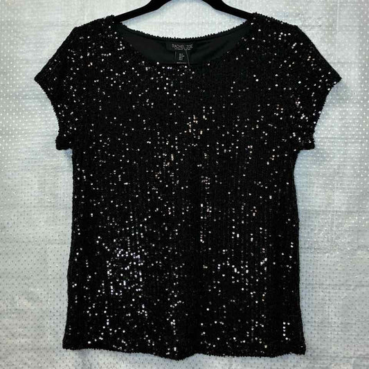 Rachel Zoe Black Sequin Top Size Small